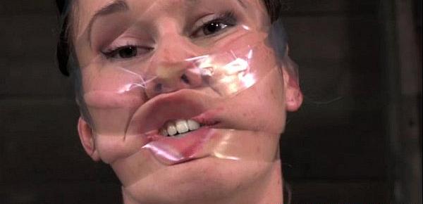  Face taped chair bondage slut toyed